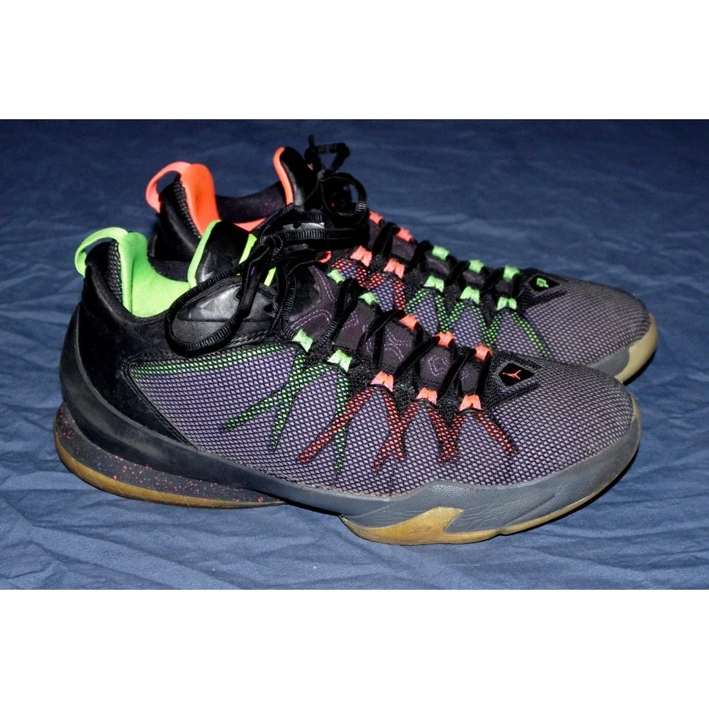 Jordan CP3 VIII Size 8 AE BG GUC Black Purple Electric Green Crimson‎